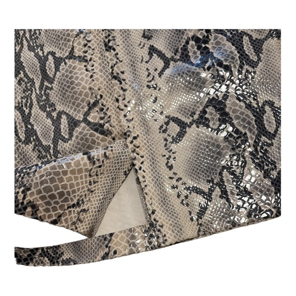 Helen Yarmak genuine vera pelle leather snakeskin print skirt, size 8 - Picture 10 of 14